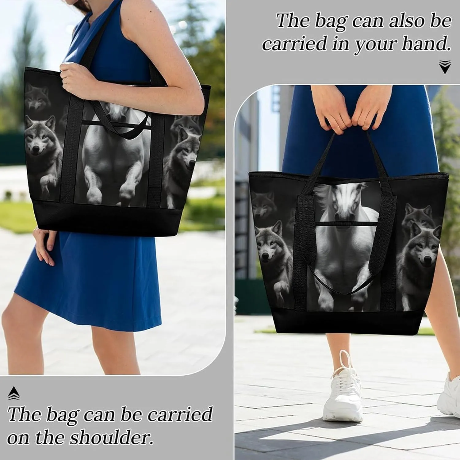 Women's Spacious Thermal Shoulder Bag Stylish Insulated Shopping Tote
