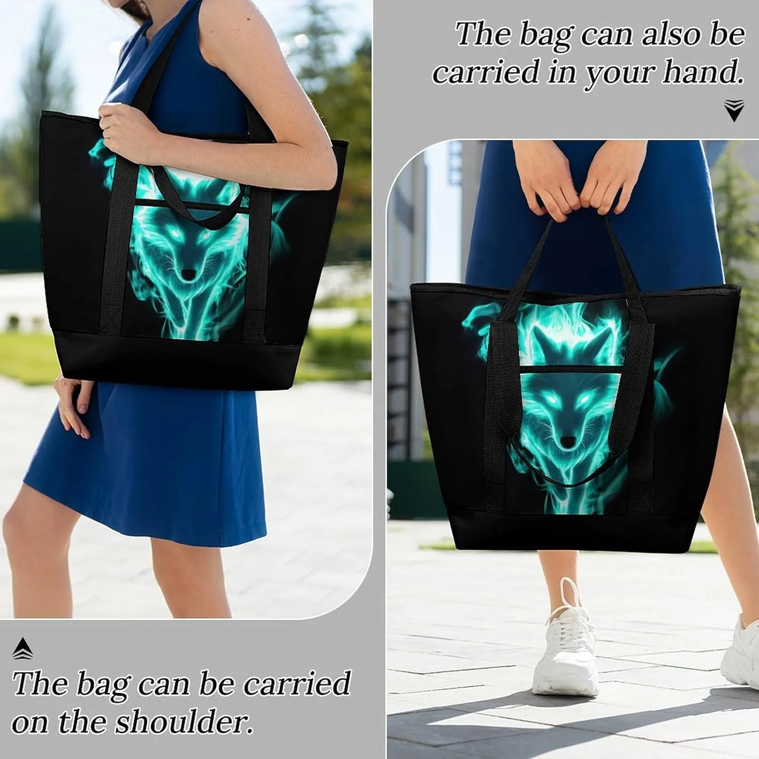 Women's Spacious Thermal Shoulder Bag Stylish Insulated Shopping Tote