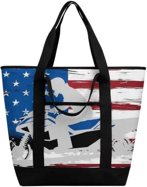 Women's Spacious Thermal Shoulder Bag Stylish Insulated Shopping Tote
