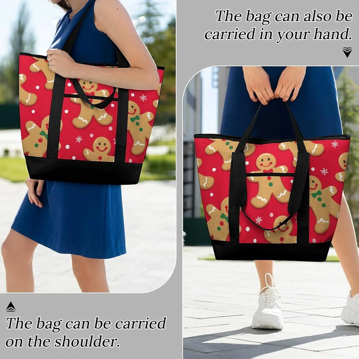 Women's Spacious Thermal Shoulder Bag Stylish Insulated Shopping Tote