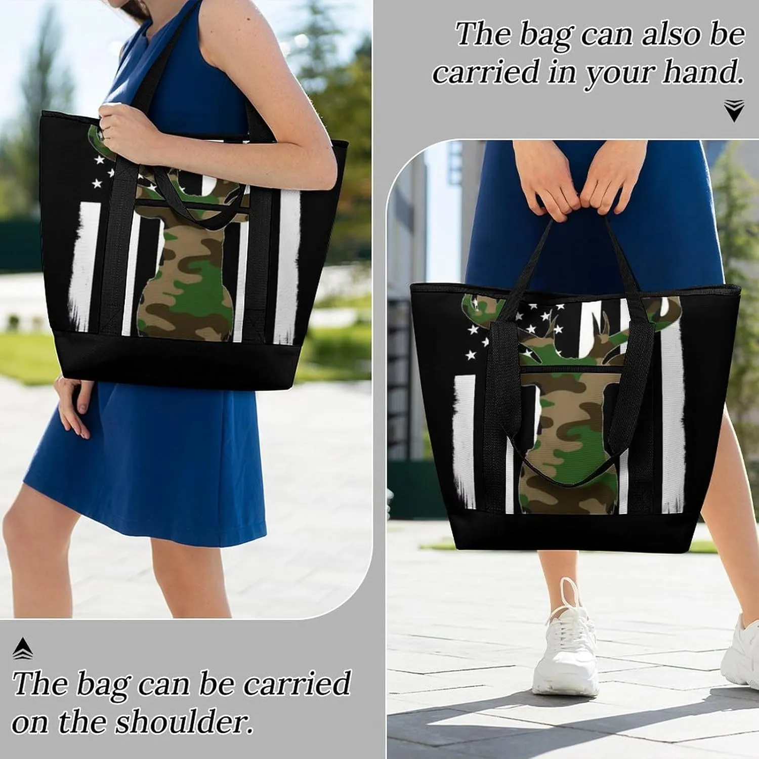 Women's Spacious Thermal Shoulder Bag Stylish Insulated Shopping Tote