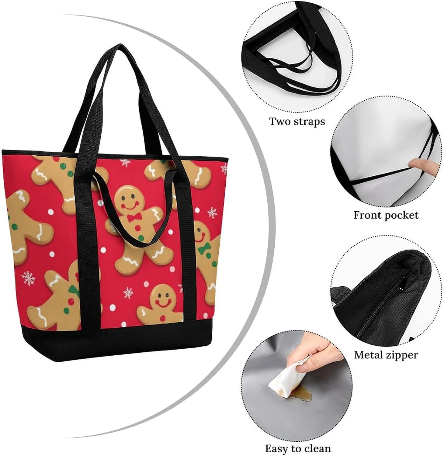 Women's Spacious Thermal Shoulder Bag Stylish Insulated Shopping Tote