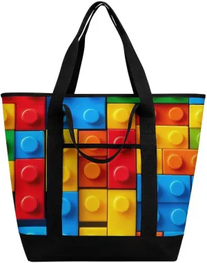 Women's Spacious Thermal Shoulder Bag Stylish Insulated Shopping Tote