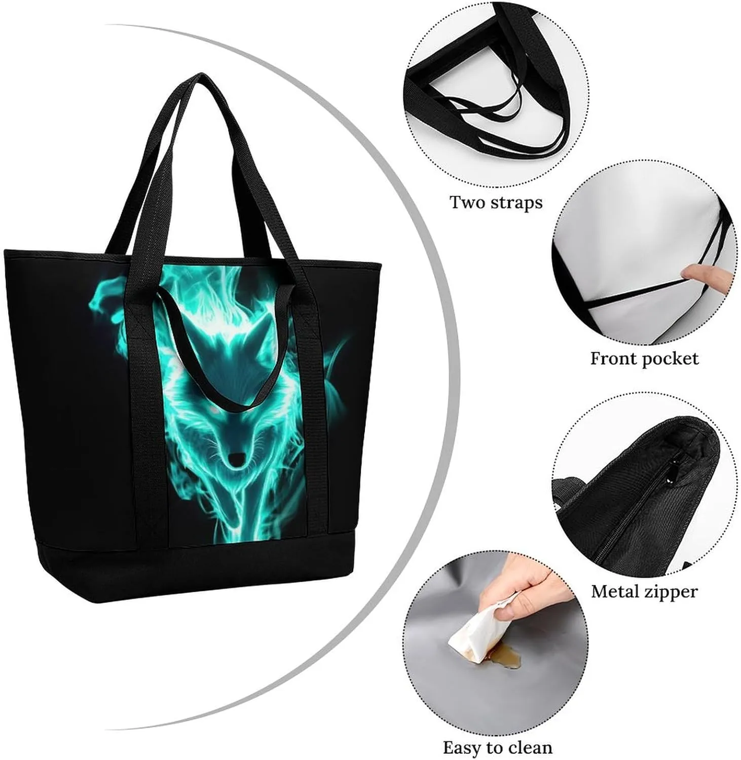Women's Spacious Thermal Shoulder Bag Stylish Insulated Shopping Tote