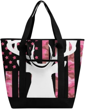 Women's Spacious Thermal Shoulder Bag Stylish Insulated Shopping Tote