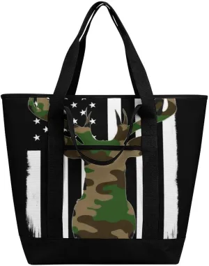 Women's Spacious Thermal Shoulder Bag Stylish Insulated Shopping Tote