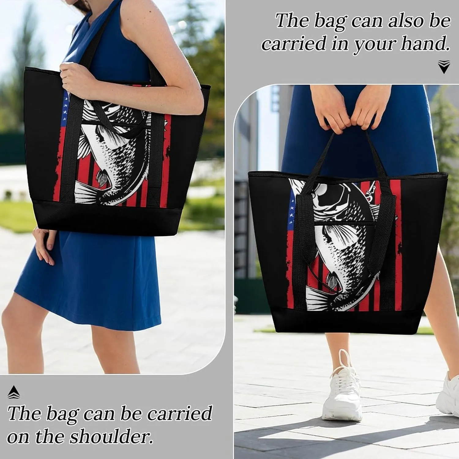 Women's Spacious Thermal Shoulder Bag Stylish Insulated Shopping Tote