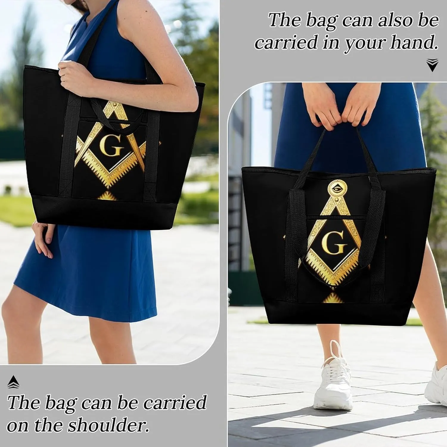 Women's Spacious Thermal Shoulder Bag Stylish Insulated Shopping Tote