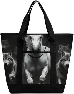 Women's Spacious Thermal Shoulder Bag Stylish Insulated Shopping Tote
