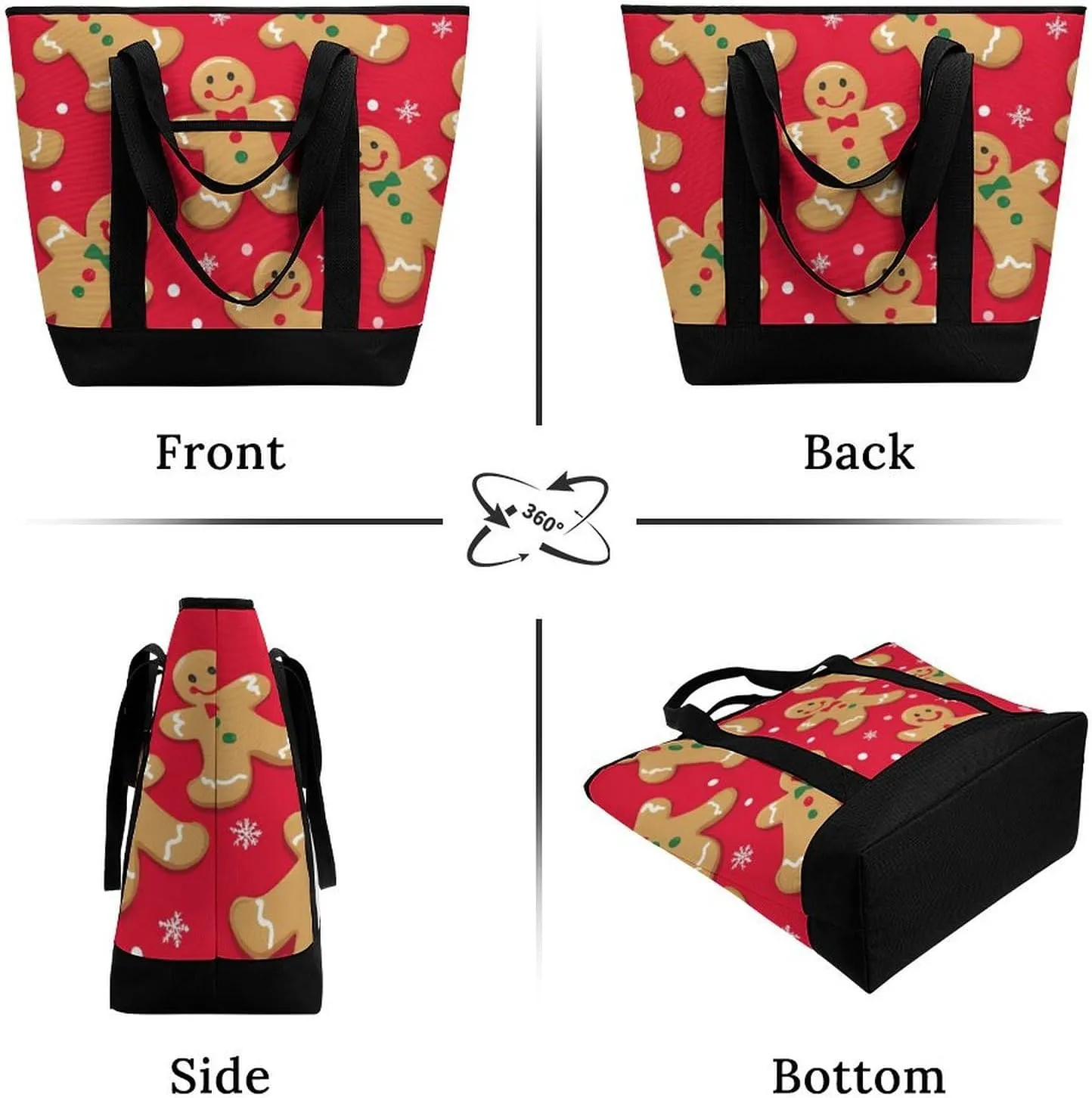 Women's Spacious Thermal Shoulder Bag Stylish Insulated Shopping Tote