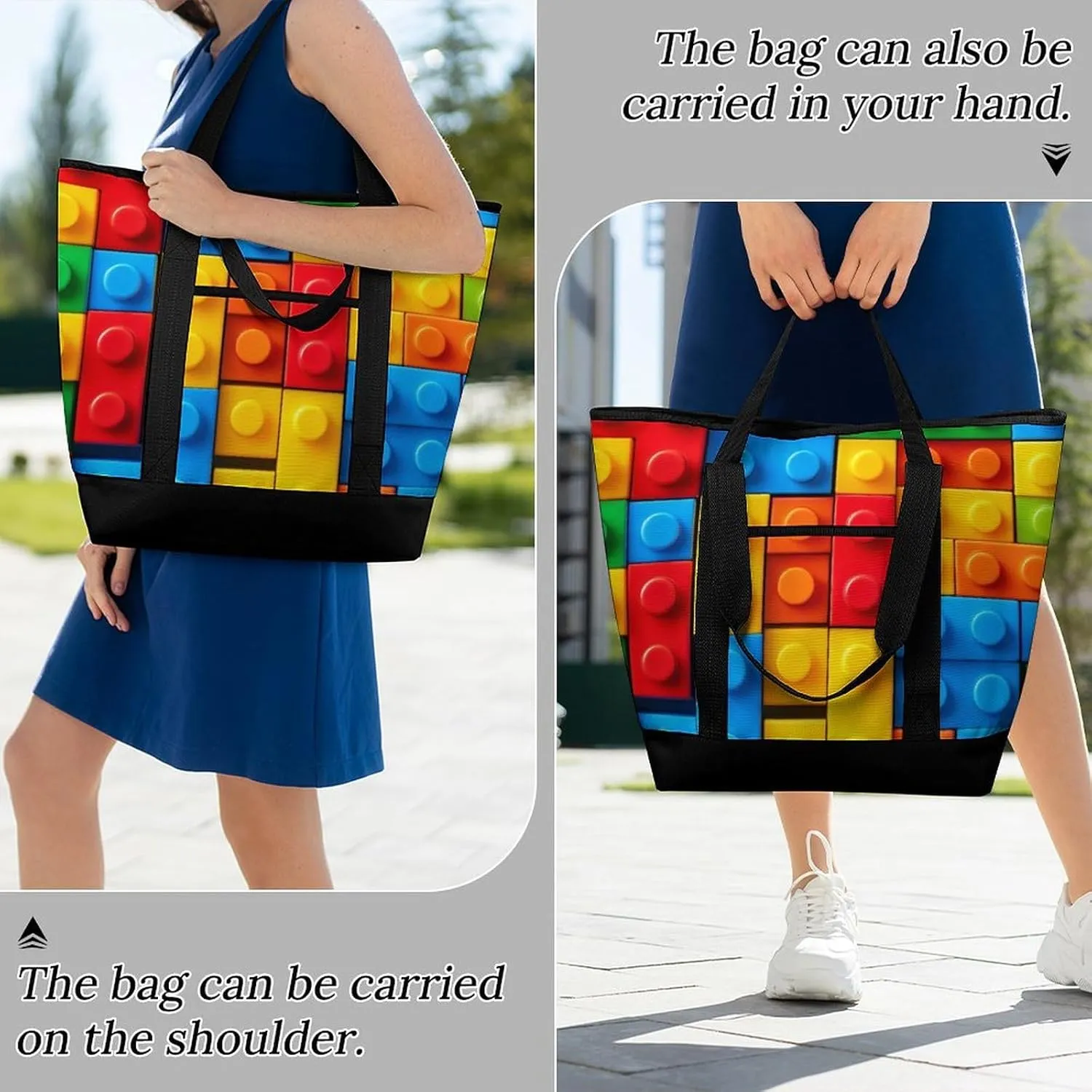 Women's Spacious Thermal Shoulder Bag Stylish Insulated Shopping Tote