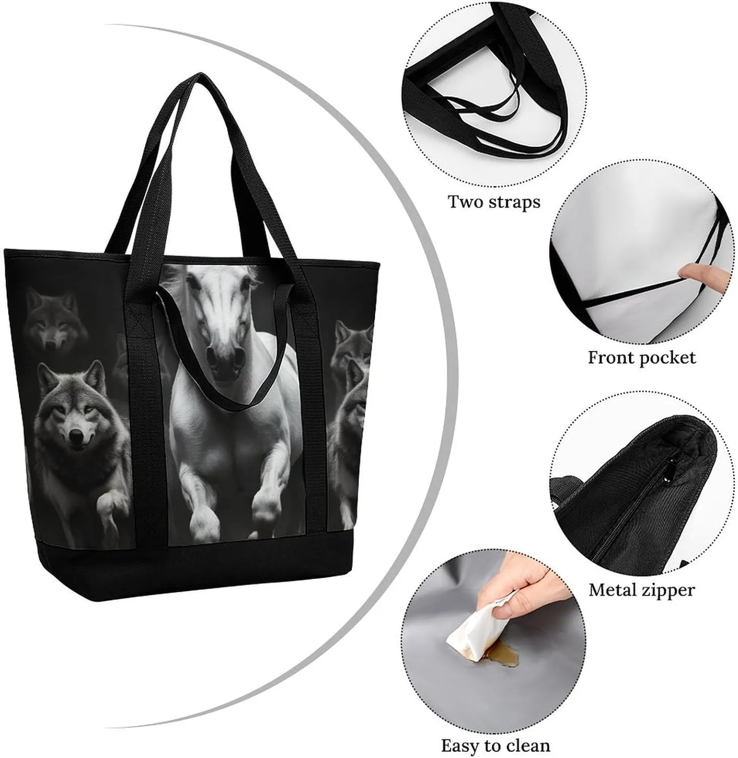 Women's Spacious Thermal Shoulder Bag Stylish Insulated Shopping Tote