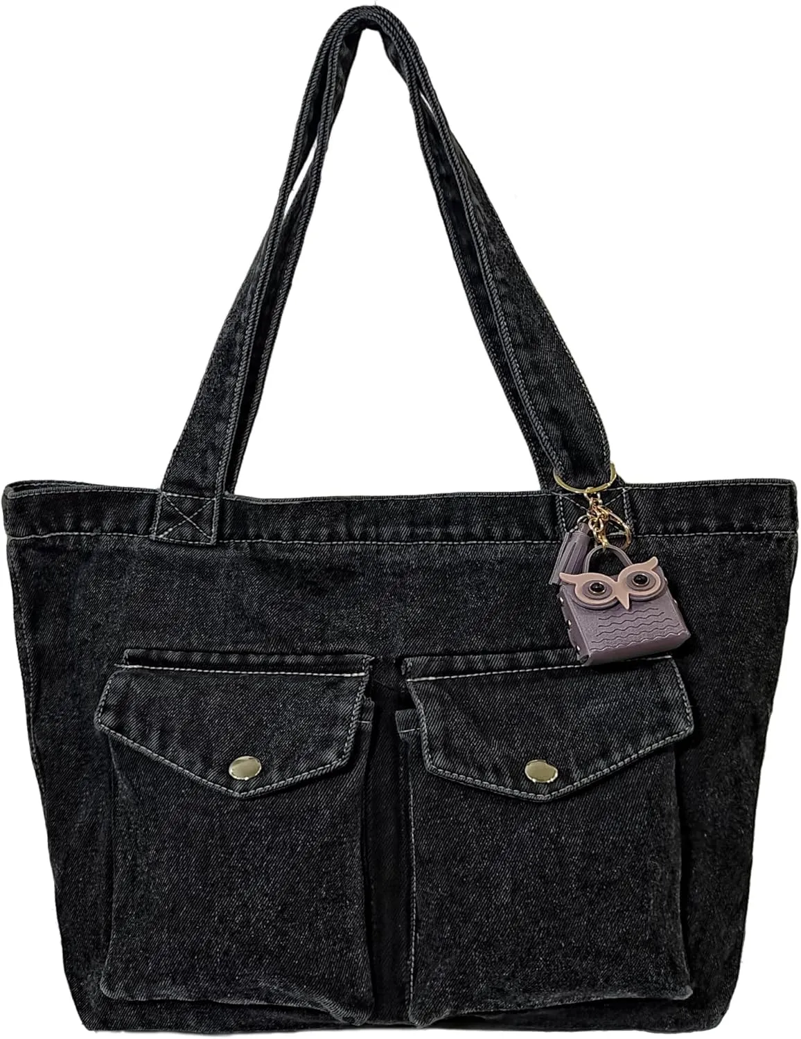 Women's Stylish Large Denim Crossbody Messenger Bag for Woman Spacious Jean Shoulder Purse Tote Hobo Bag