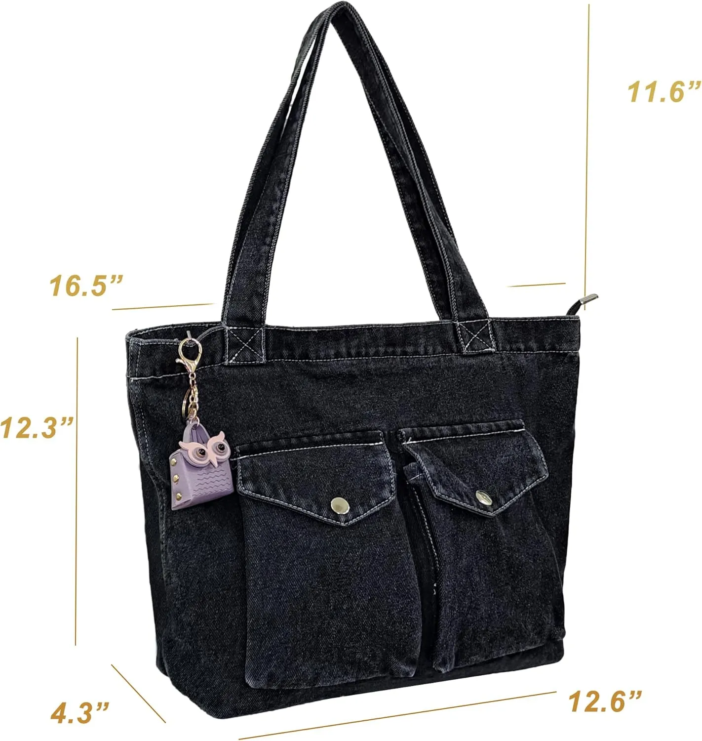 Women's Stylish Large Denim Crossbody Messenger Bag for Woman Spacious Jean Shoulder Purse Tote Hobo Bag