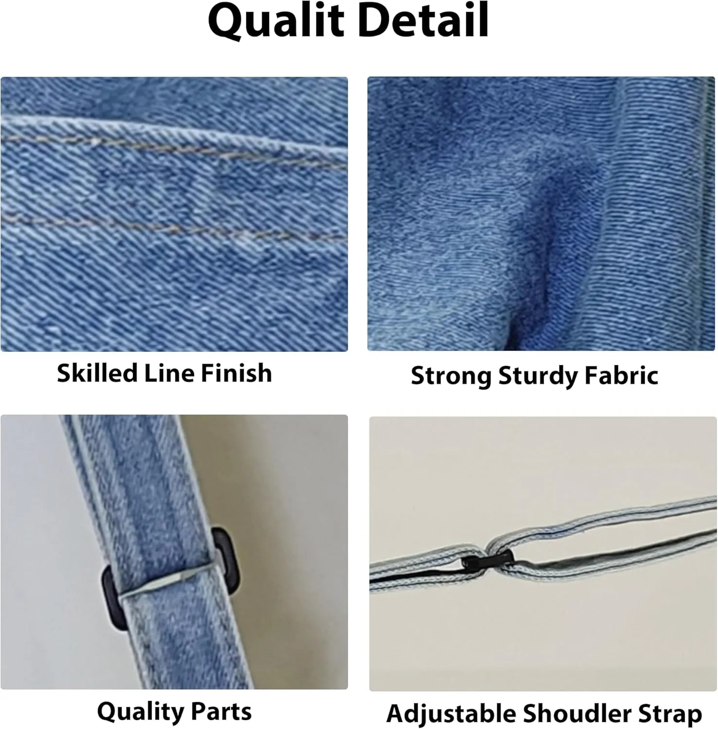 Women's Stylish Large Denim Crossbody Messenger Bag for Woman Spacious Jean Shoulder Purse Tote Hobo Bag