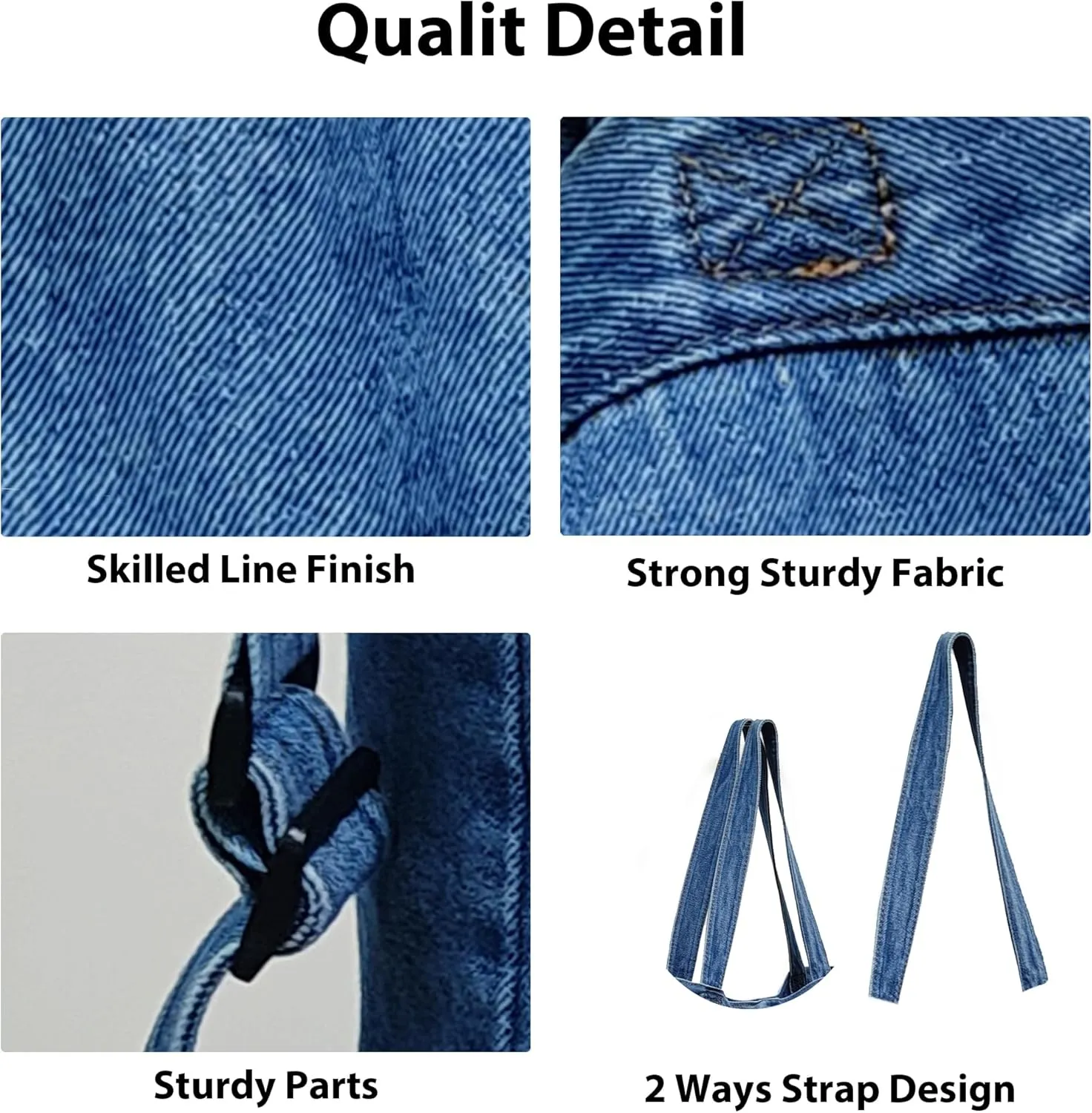 Women's Stylish Large Denim Crossbody Messenger Bag for Woman Spacious Jean Shoulder Purse Tote Hobo Bag