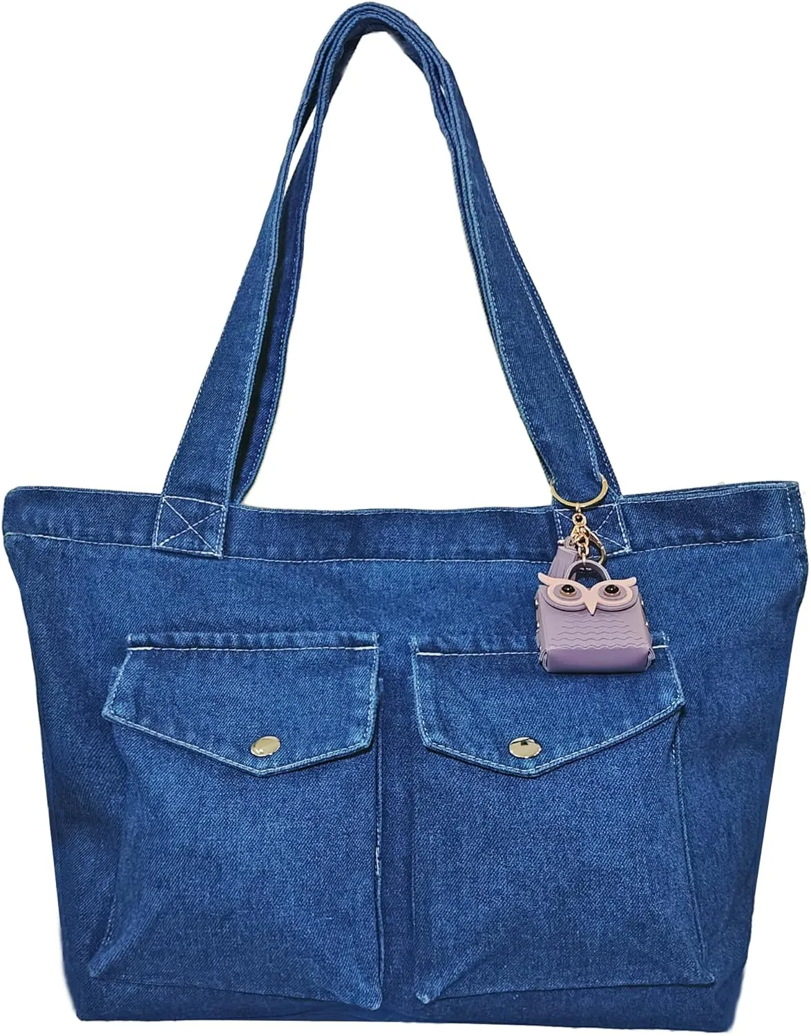 Women's Stylish Large Denim Crossbody Messenger Bag for Woman Spacious Jean Shoulder Purse Tote Hobo Bag