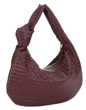 Woven Hobo Bag with Knot