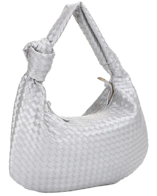 Woven Hobo Bag with Knot