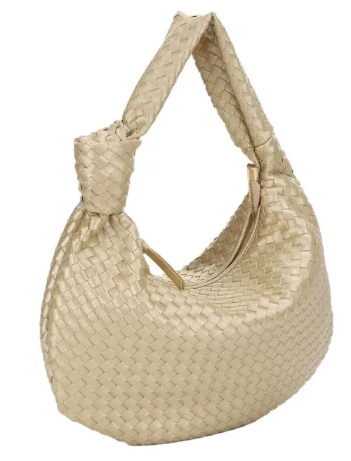 Woven Hobo Bag with Knot