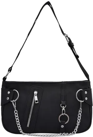 Y2K Armpit Purse Fashion Women Shoulder Underarm Bags Purses Handbags PU Leather Hobo Bags with Chain