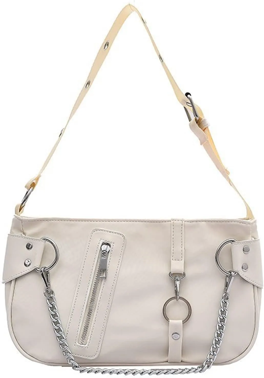 Y2K Armpit Purse Fashion Women Shoulder Underarm Bags Purses Handbags PU Leather Hobo Bags with Chain