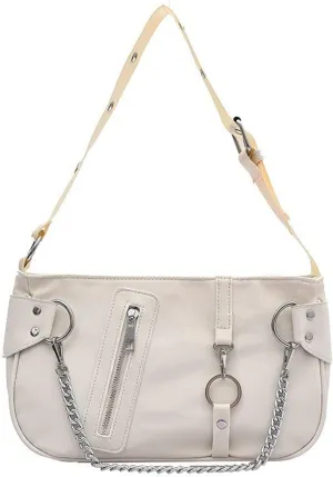 Y2K Armpit Purse Fashion Women Shoulder Underarm Bags Purses Handbags PU Leather Hobo Bags with Chain