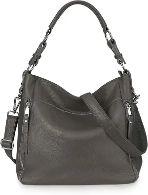 YALUXE Genuine Leather Shoulder Bags Stylish Hobo Handbags Purses Crossbody Bags for Women