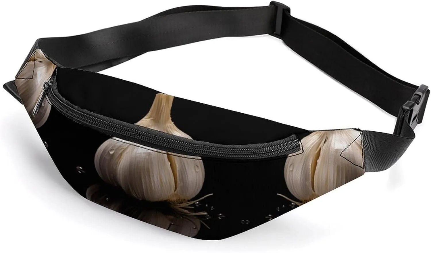 Zipper Fanny Pack for Men Women Fashion Waist Bag Stylish Crossbody Bags with Adjustable Strap Raw Garlic Travel Chest Bags Belt Bags for Running Hiking Workout Cycling